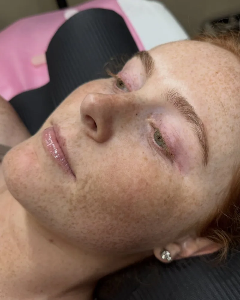 Client brows after waxing at Sol Skin SLO